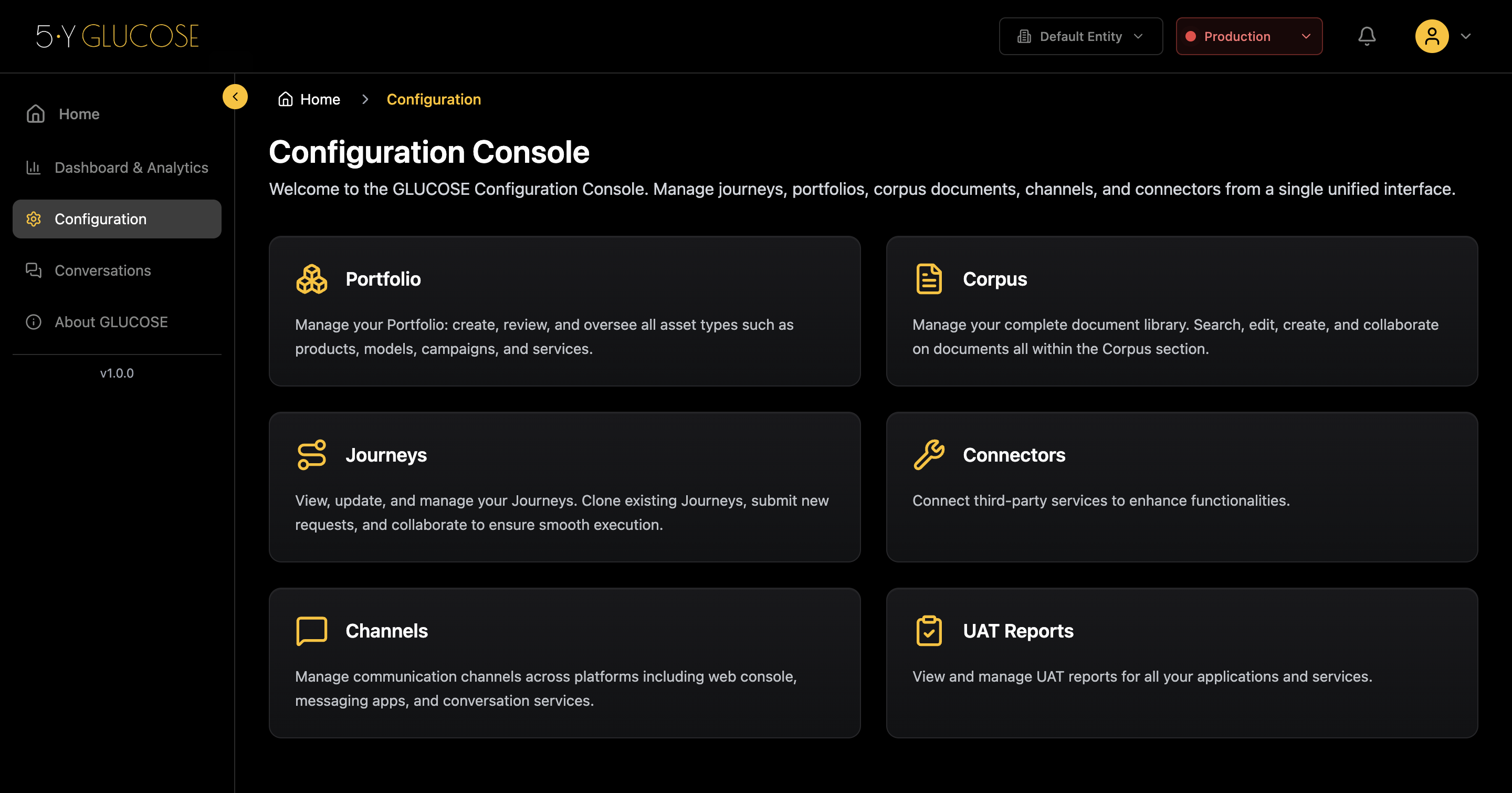 GLUCOSE Management Console